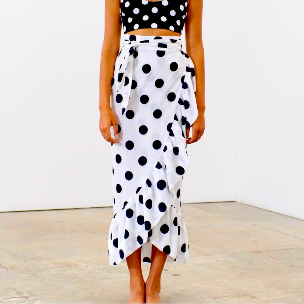Mara Hoffman Polka Dot Print Midi Length Skirt size XS